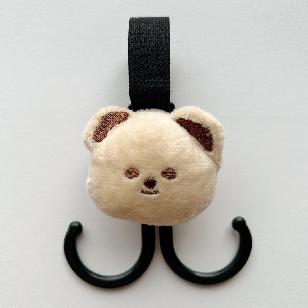 Plush Bear Bag Charm with Elastic Loop Attachment