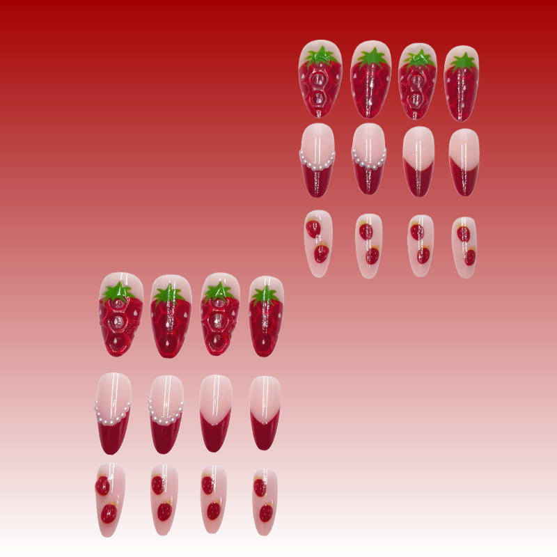 Artistic Nail Tips with Strawberry Design Kalsten