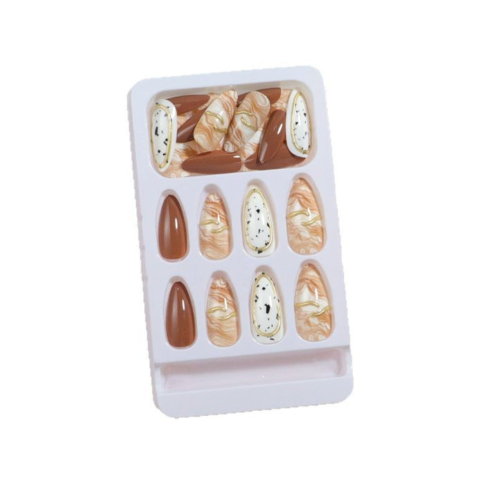 Elegant Ombre Press-On Nail Tips with Metallic Accents Kalsten