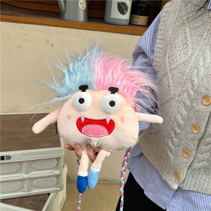 Cute Plush Monster Crossbody Bag