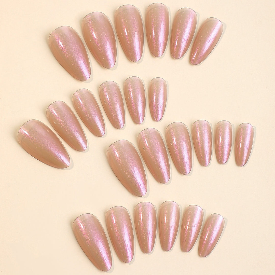 Acrylic nail set with shimmering design and elegant shapes Kalsten
