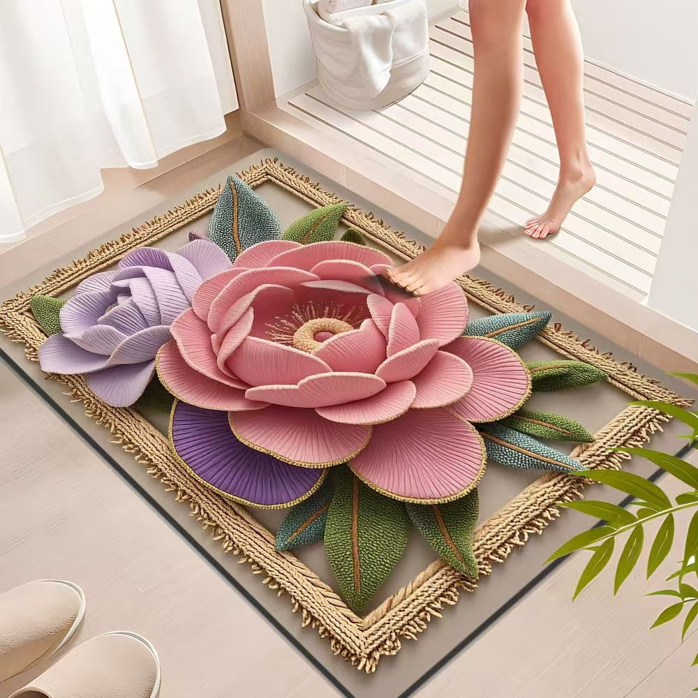 Decorative Floral Bath Mat Kalsten