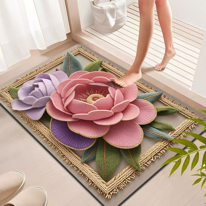 Decorative Floral Bath Mat Kalsten