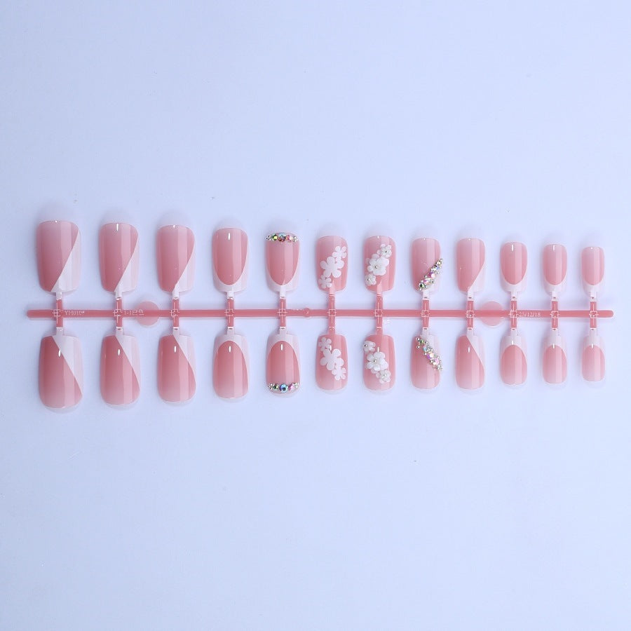 Artificial nail set with flower and glitter details Kalsten