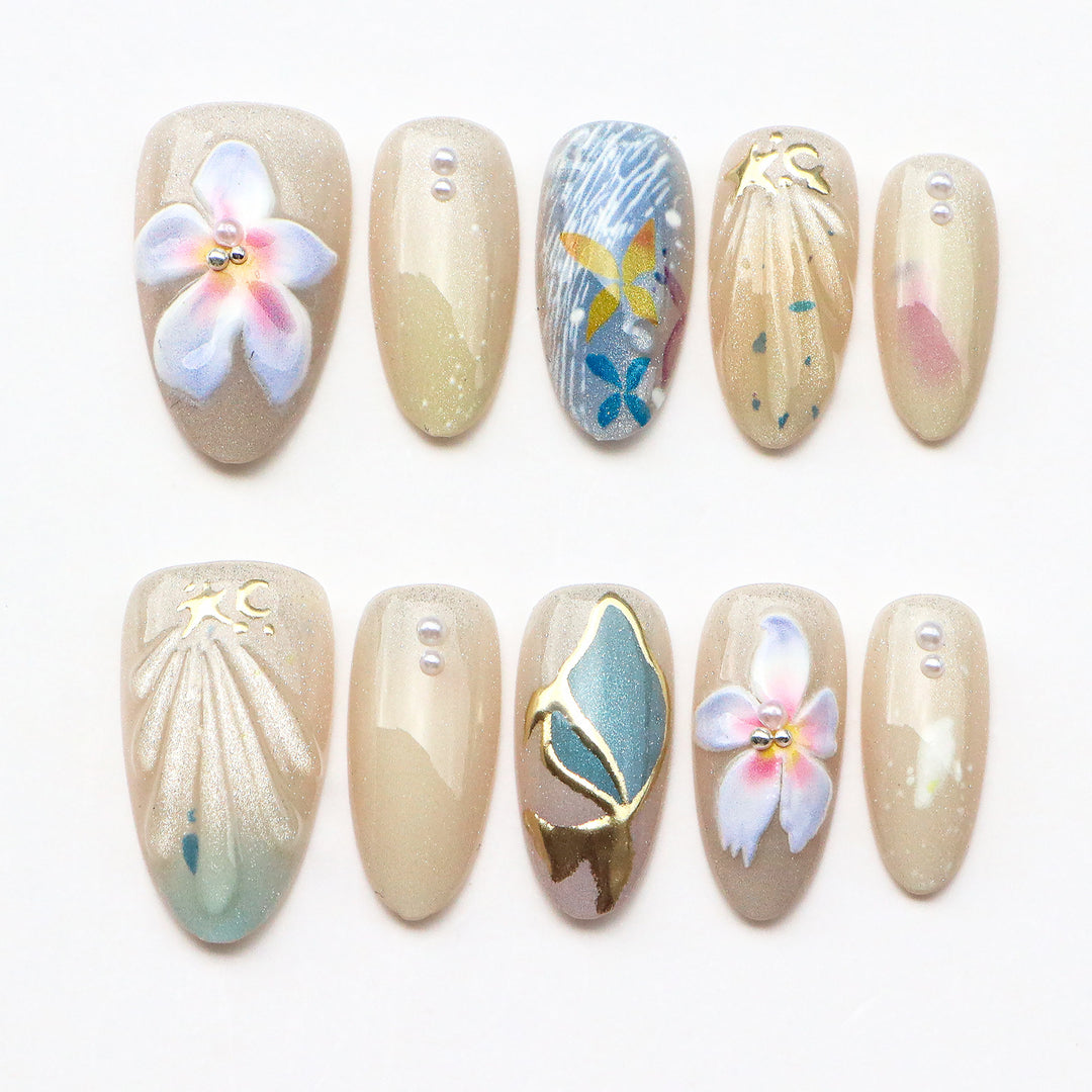 Artistic Floral Press-On Nail Collection  1791724359