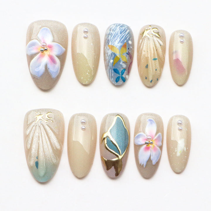 Artistic Floral Press-On Nail Collection  1791724359