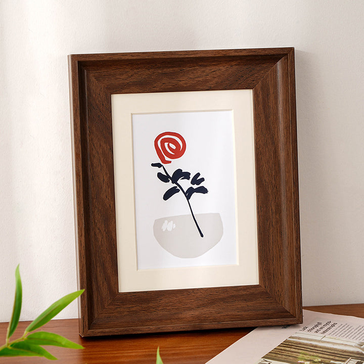 Artistic Framed Floral Print for Home Display