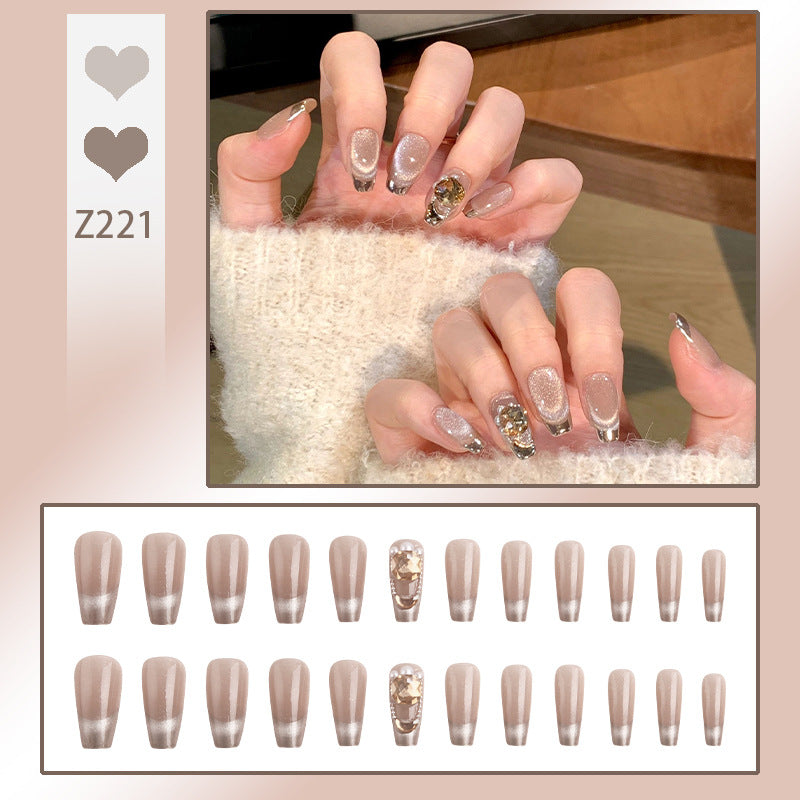 Artificial nail set with glamorous gold and glitter accents Kalsten