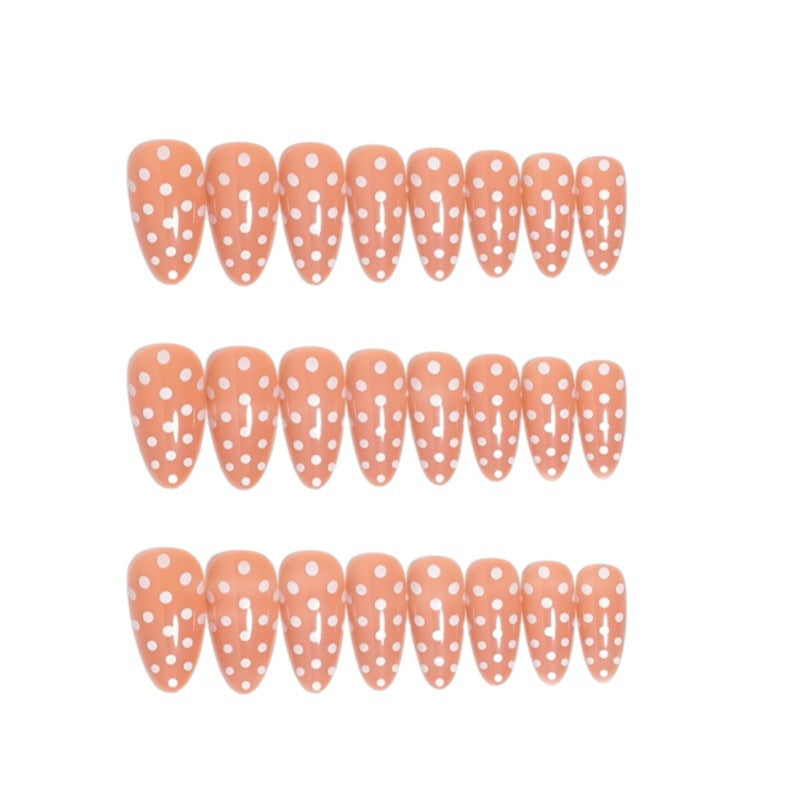 Artistic Press-On Nail Set with Polka Dot Design Kalsten