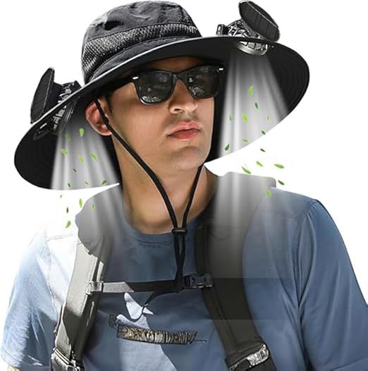 Outdoor sun hat with wide brim, integrated ventilation, UV protection, and chin strap Kalsten