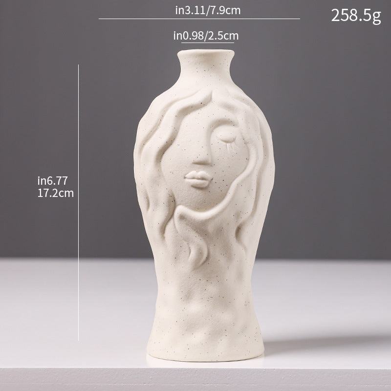 Artistic Face-Shaped Ceramic Vase
