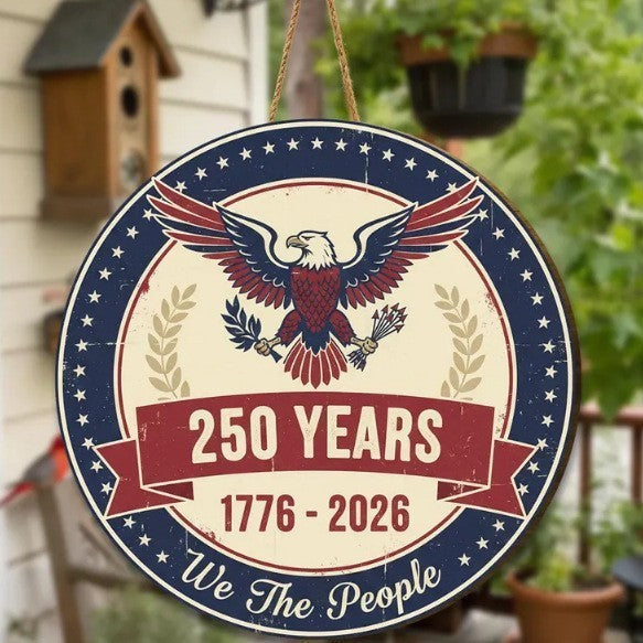 Unisex nan patriotic anniversary commemorative circular resin wall plaque with high-relief eagle Liberty Bell and Statue of Liberty personalization Kalsten