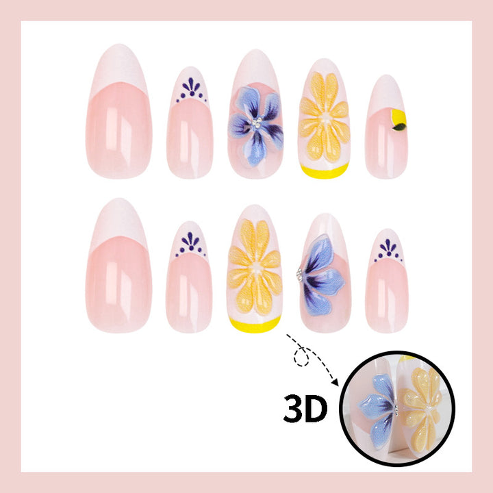 Nail art set with elegant floral and butterfly accents Kalsten
