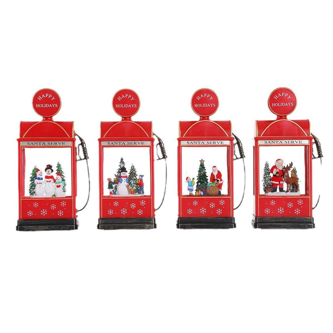 Decorative Illuminated Santa Scene Lantern Kalsten
