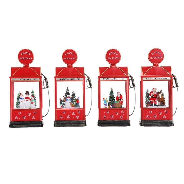 Decorative Illuminated Santa Scene Lantern Kalsten
