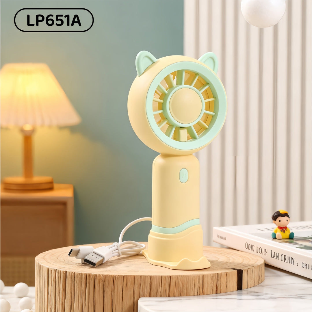 Ladies Portable Mini Handheld Fan with Cat Ears Kalsten