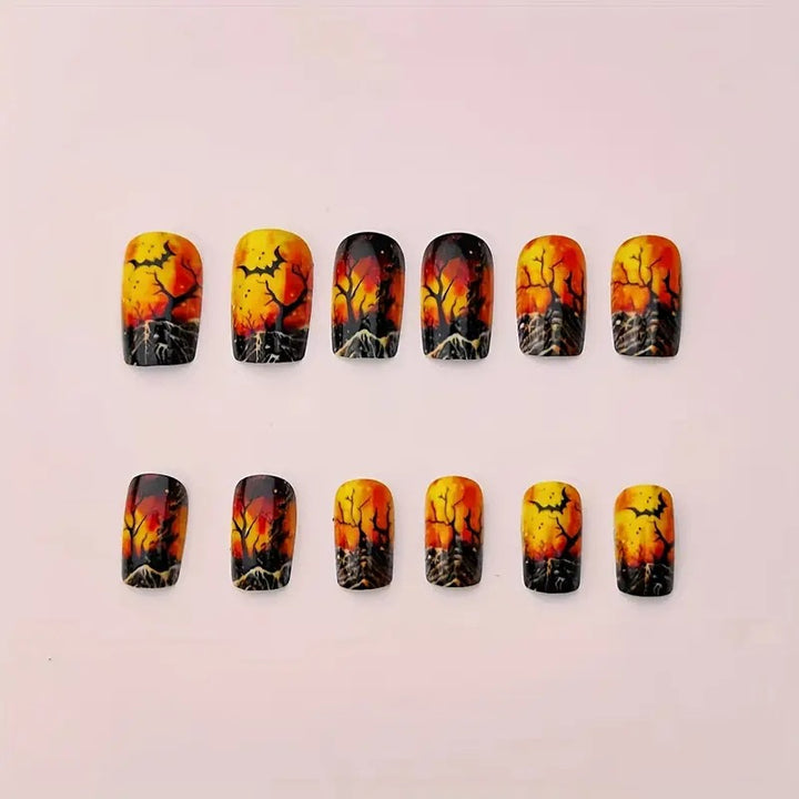 Halloween-Themed Artistic Nail Art