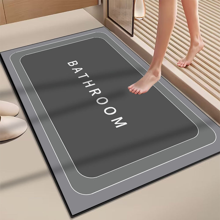 Elegant Marble-Themed Bath Mat Kalsten