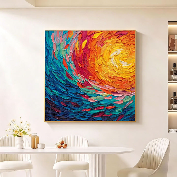 Textured Colorful Canvas Wall Art for Interiors
