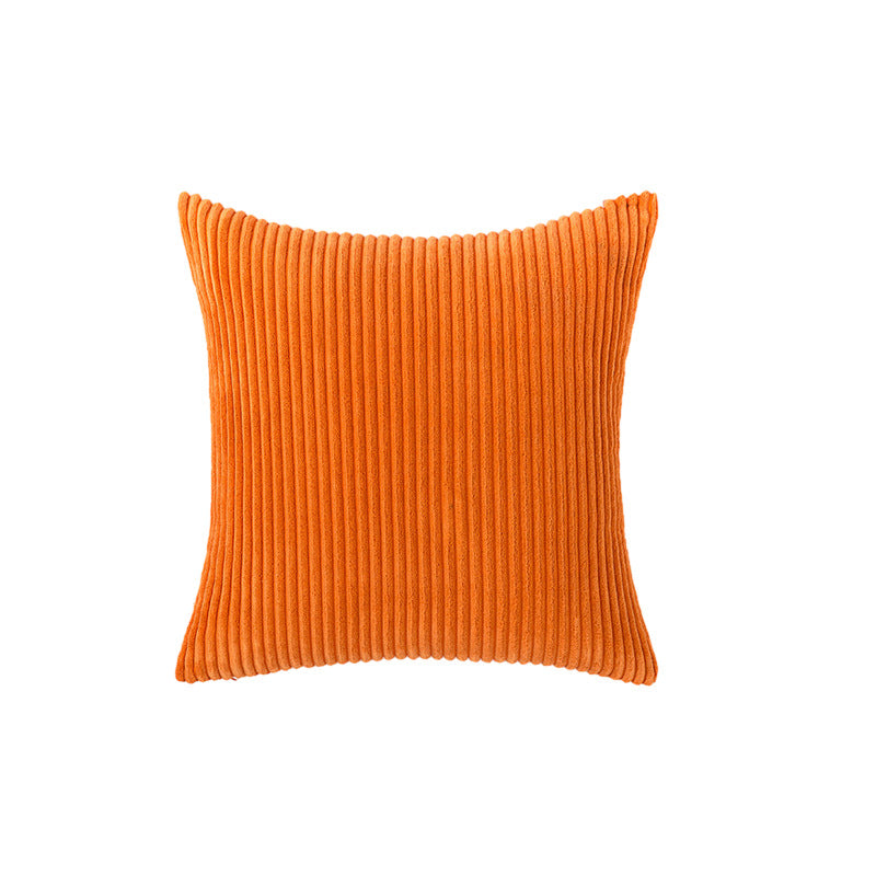 Corduroy Ribbed Square Accent Pillow Cover with Deep-Channel Texture and Concealed Zipper