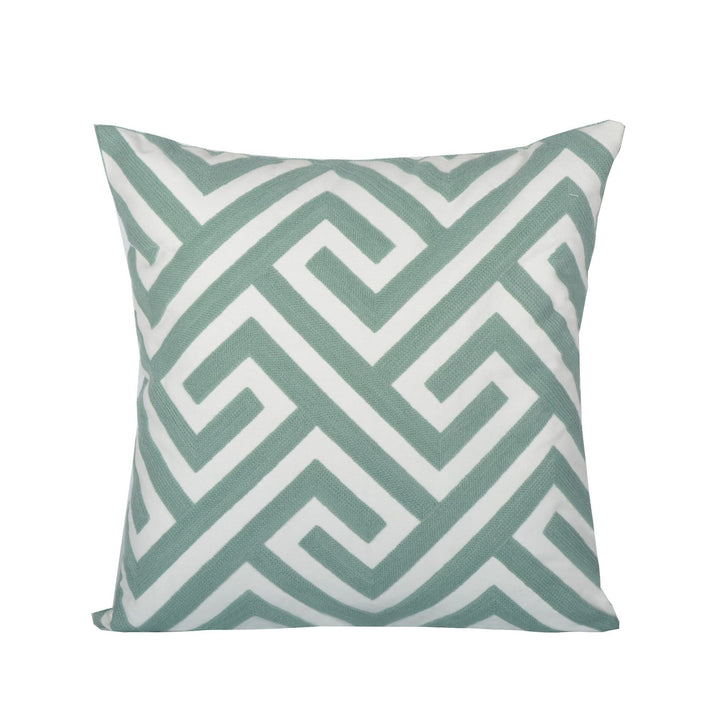 Sunburst Geometric Embroidered Cotton-Linen Throw Pillow Cover