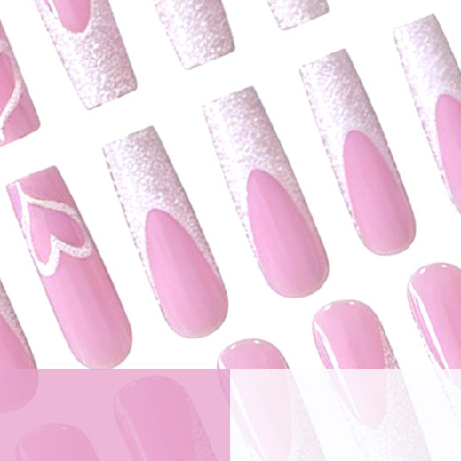 Glamorous Heart Design Acrylic Nail Extensions Kalsten