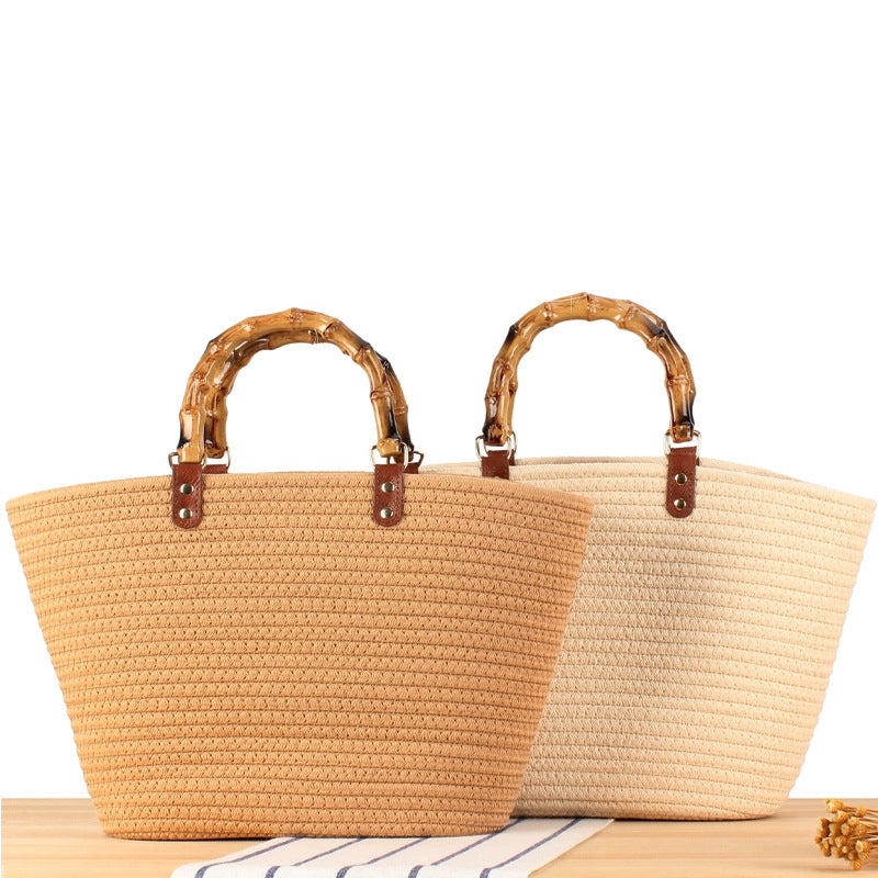 Elegant basket bag with bamboo handles Kalsten