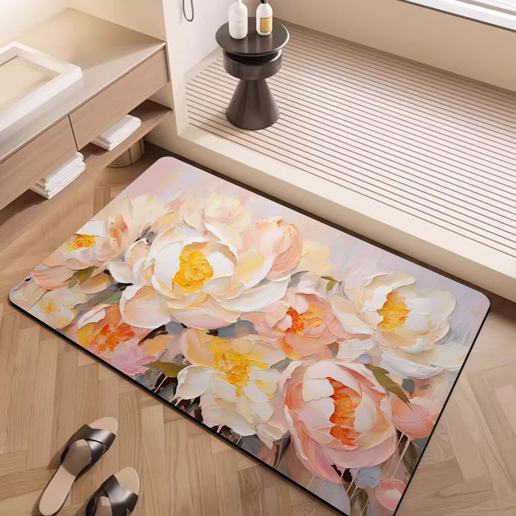 Artistic Floral Pattern Area Mat Kalsten