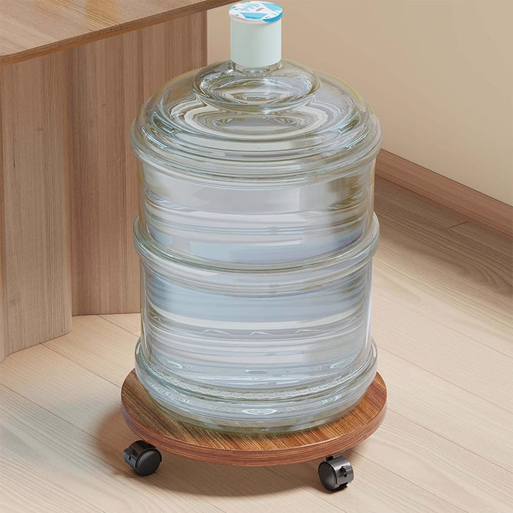 Rolling Wooden Bottle Dolly with Smooth Swivel Casters