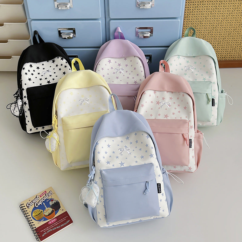 Cartoon-Themed Star-Patterned Backpack Kalsten