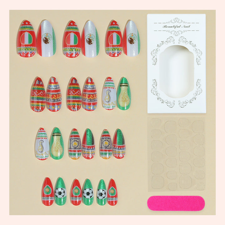 Artificial nail set with festive designs and unique motifs Kalsten