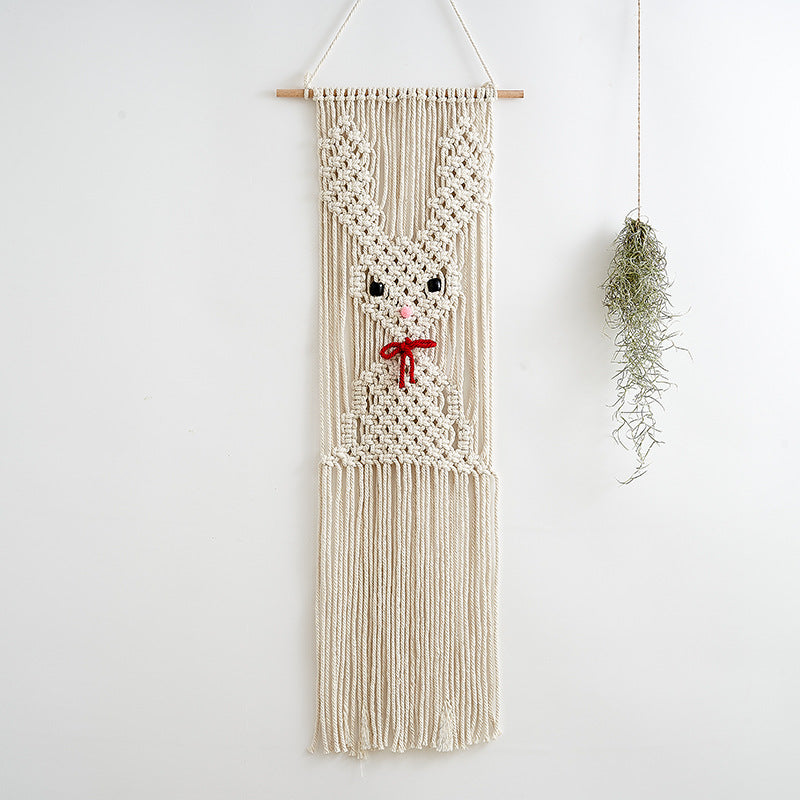 Whimsical Macramé Bunny Wall Hanging Kalsten