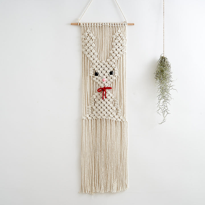 Whimsical Macramé Bunny Wall Hanging Kalsten