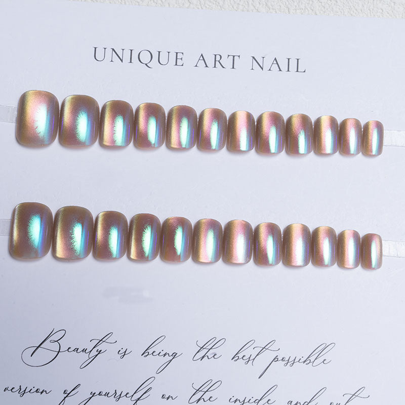 Iridescent Gel Press-On Nail Extensions