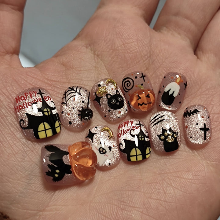 Creative Halloween-Themed Press-On Nail Art Set Kalsten