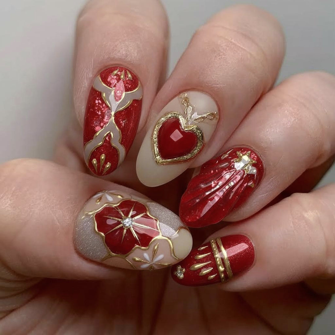 Elegant Artificial Nail Collection with Glitter Motifs Kalsten