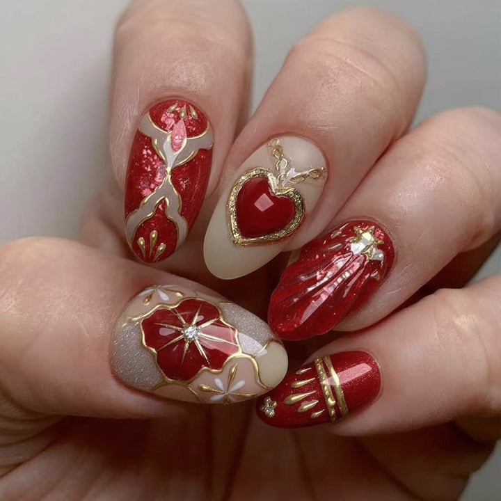 Elegant Artificial Nail Collection with Glitter Motifs Kalsten