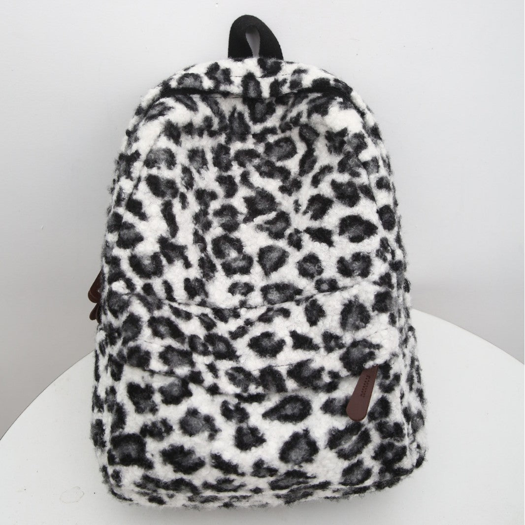 Fleece Rucksack In Trendy Leopard Print Kalsten