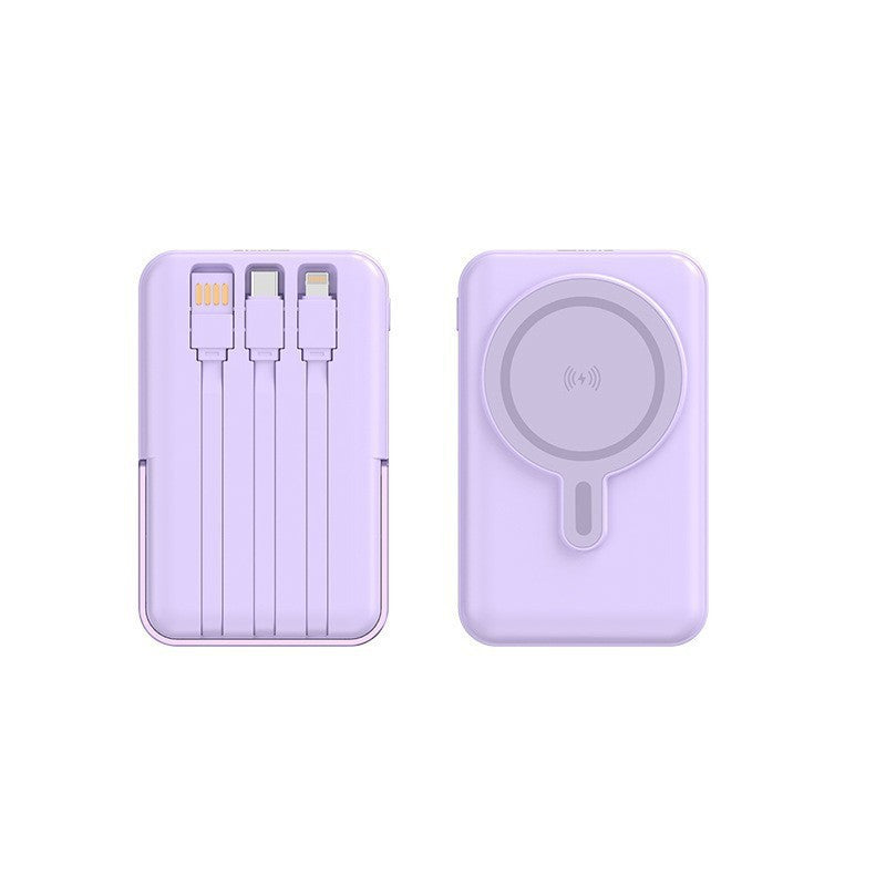 Portable power bank with integrated charging cable and wireless charging function Kalsten
