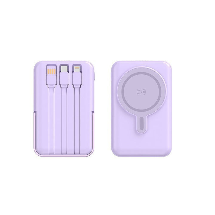 Portable power bank with integrated charging cable and wireless charging function Kalsten