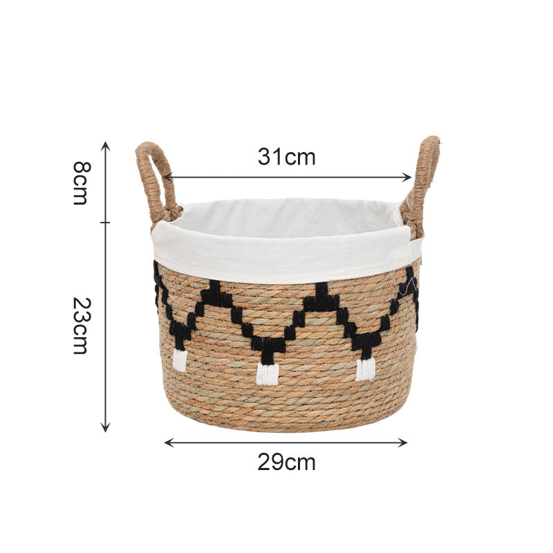 Storage basket with decorative pattern