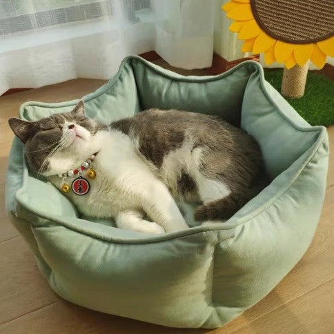 Cozy Floral-Shaped Dog Bed