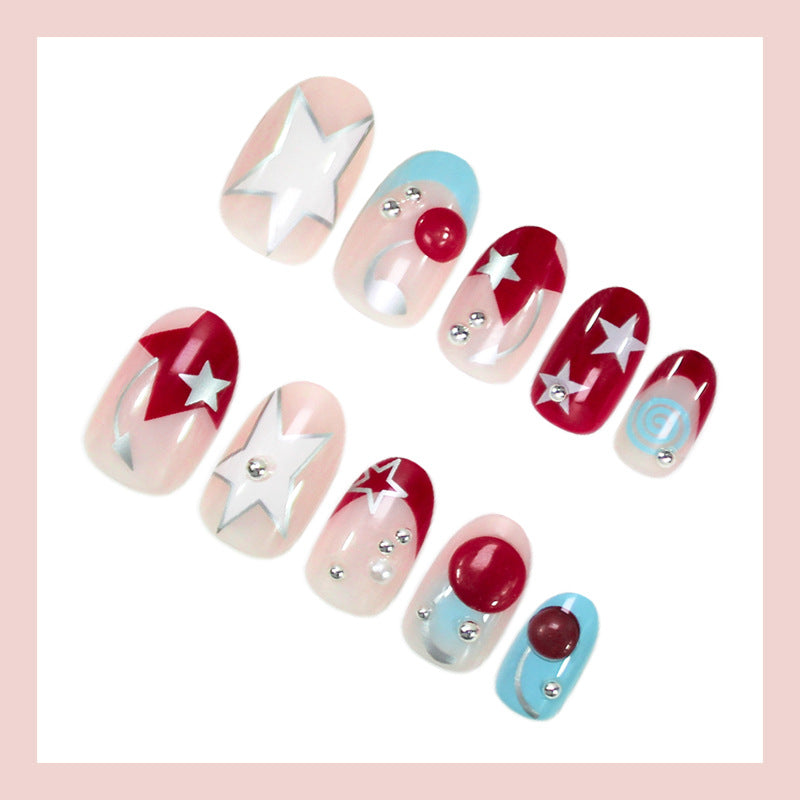 Acrylic nail set with stylish star and fruit motifs Kalsten
