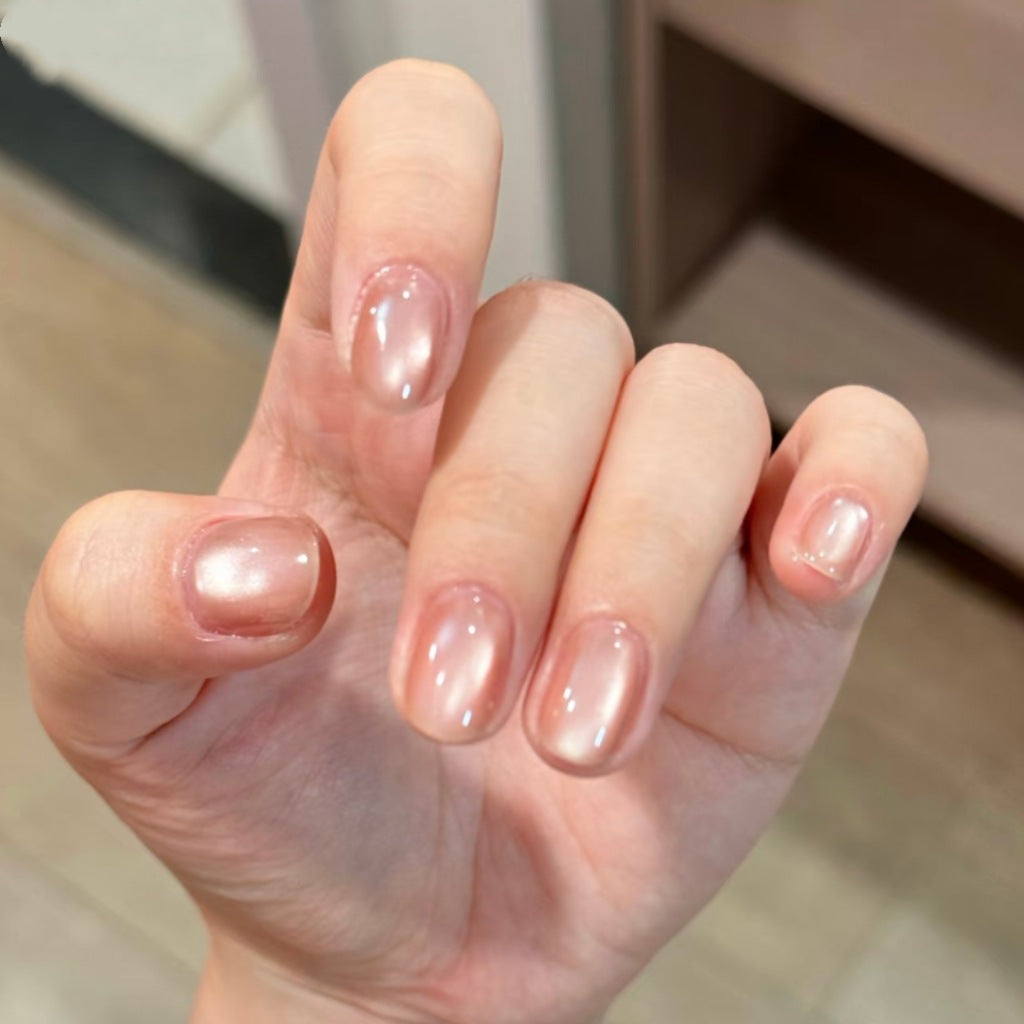Glossy Natural Short Press-On Nails Kalsten