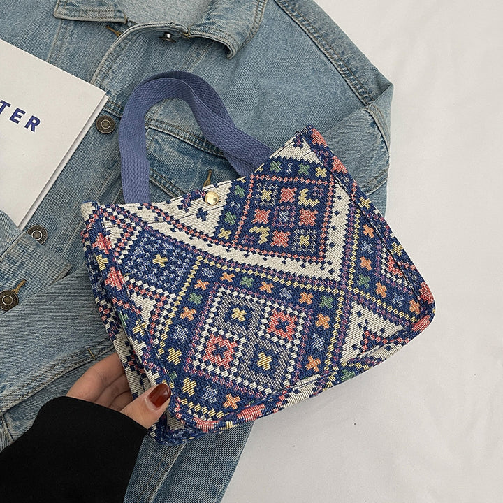 Handcrafted Geometric Patterned Tote Bag