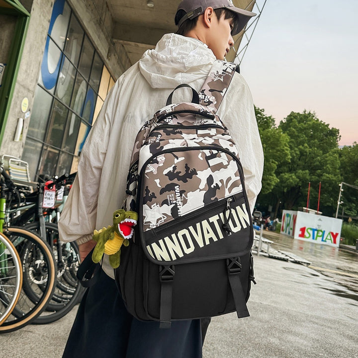 Durable Multi-Compartment Backpack with Plush Keychain Kalsten