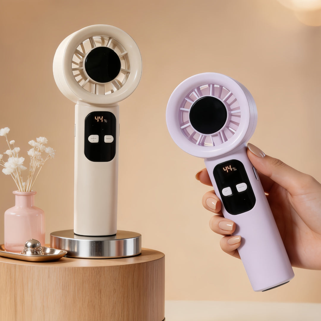 Ladies Portable Handheld Fan with LED Display Kalsten