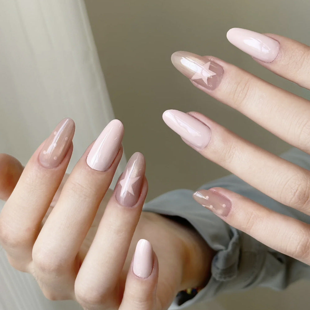 Glossy French Tip Press-On Nail Set Kalsten