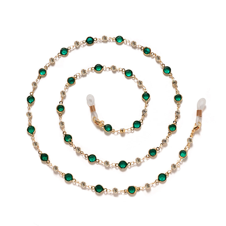 Elegant Rhinestone and Gemstone Eyewear Chain kalsten
