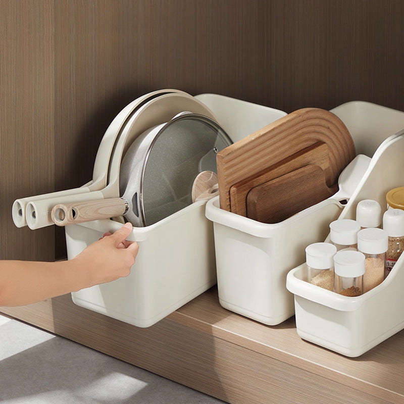 modular kitchen storage box for pans and cutting boards
